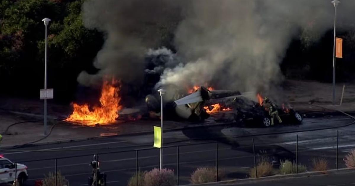 Small jet crashes into vehicle after taking off from suburban Phoenix airport, killing 5