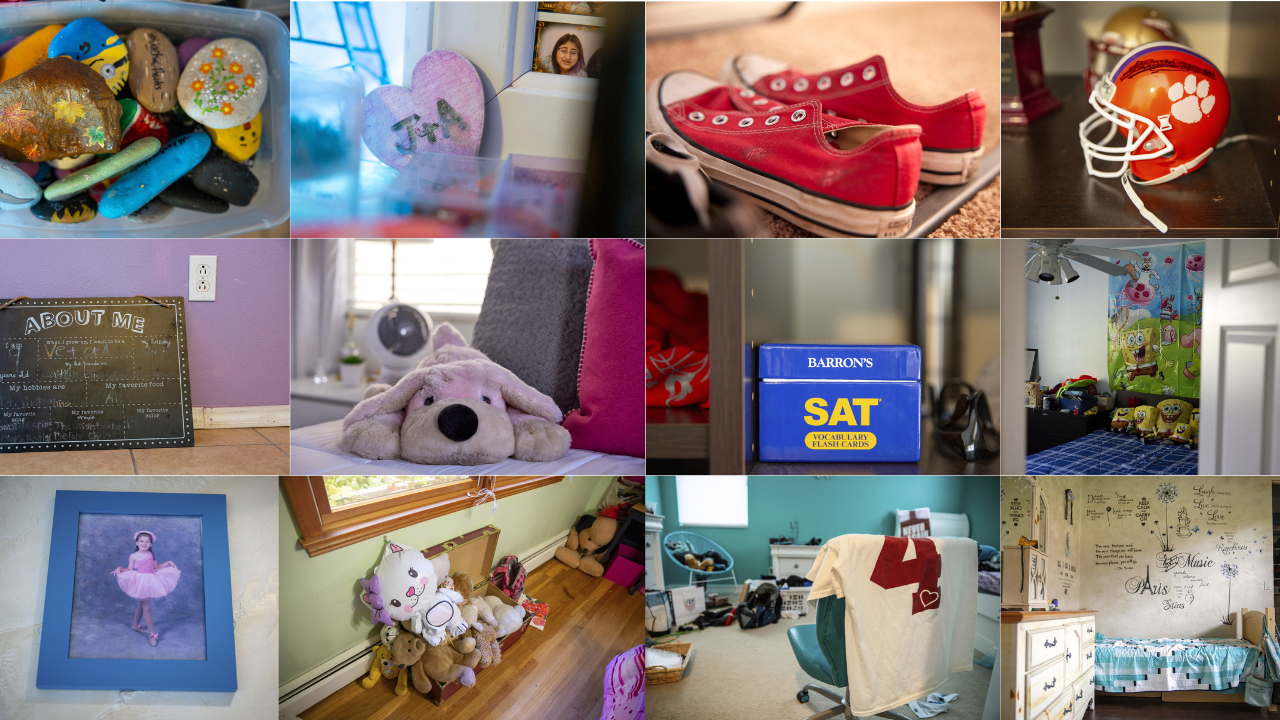 Photographing the rooms of kids killed in school shootings